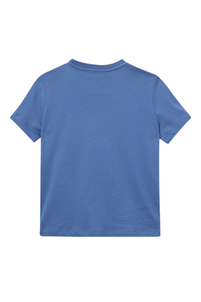 Kids Blue Logo Cotton T-Shirt